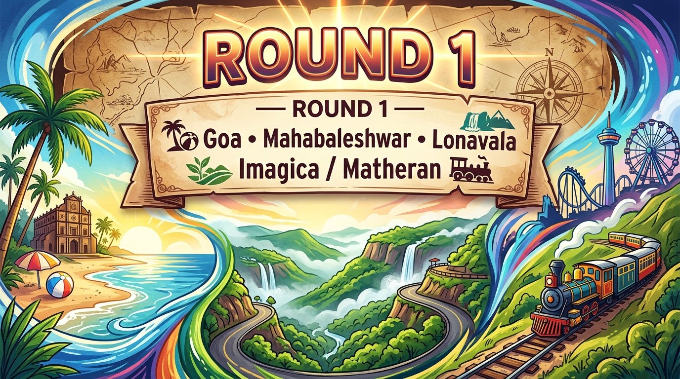 Tour 1 — Goa • Mahabaleshwar • Lonavala • Imagica / Matheran